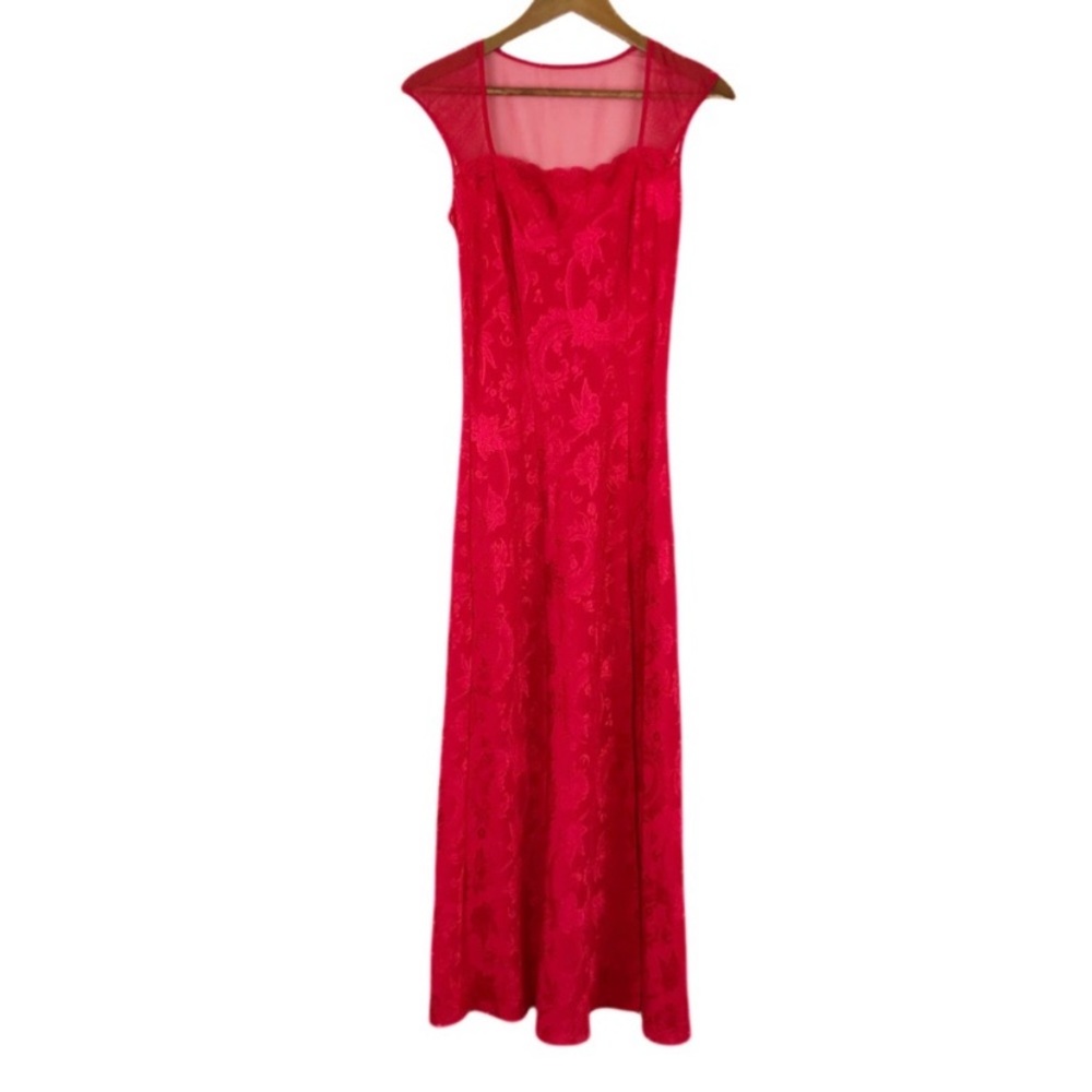 Vintage Victoria’s Secret Red Slip Floral Gown